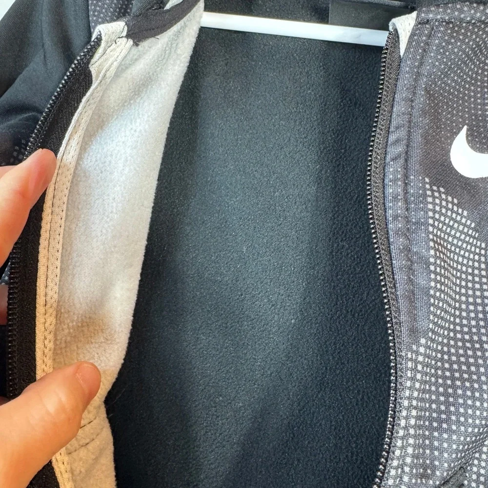 Nike Dri Fit‎ Track Jacket Toddler 2T Black Gray Full Zip Hooded Sweatshirt